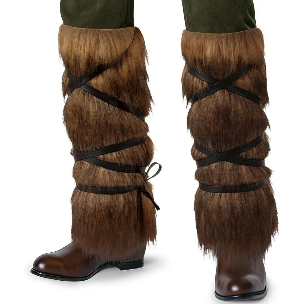 Viking Fur Leg Covers Faux Fur One Size Medieval Cosplay Halloween